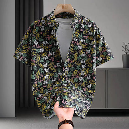 Summer Short Sleeve Shirt Men's Casual Hawaiian Style