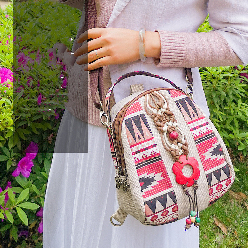 Vintage Women Bag With Triangle Coconut Shell