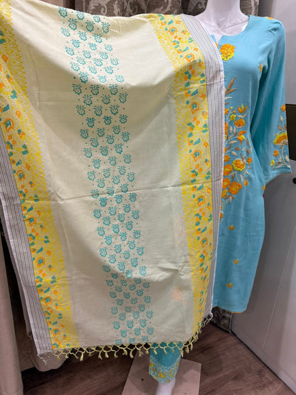 হ্যান্ড এমব্রয়ডারী থ্রি পিস