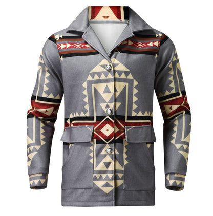 Men's Trendy Printed Long Sleeve Lapel Jacket