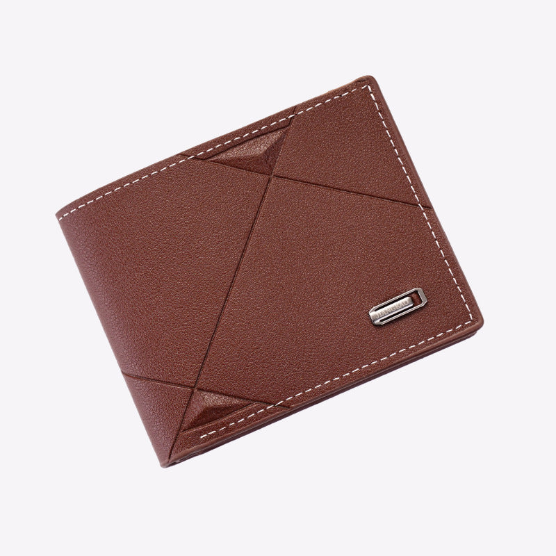 Men's Wallet Short Multi Card Slots Wallet Thin Three Fold Horizontal Soft Leather Wallet
