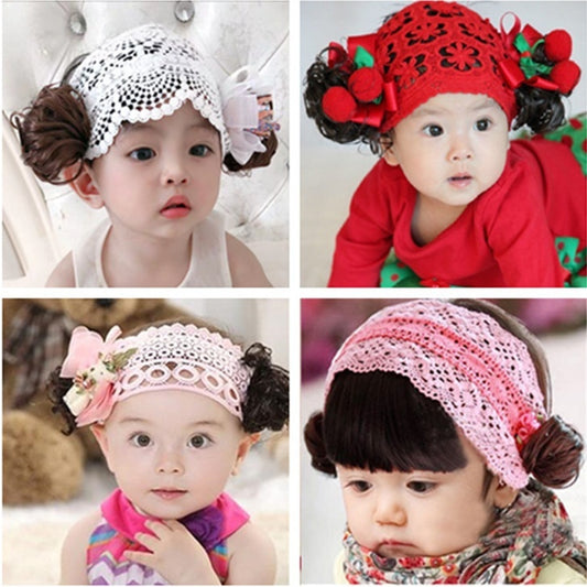 Newborn Baptism Cute Curly Hair Bundle Bangs Hair Ornament