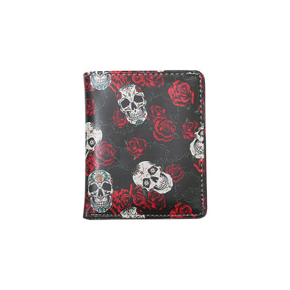 Vintage Skull Print Women's Zipper Wallet