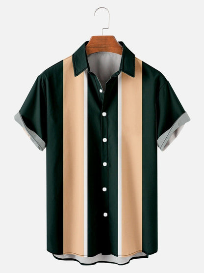 Men's Casual Slim Beach 3D Printed Short Sleeve Shirt