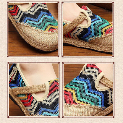 Linen Shoes Summer Fashion Easy To Wear Non-slip Deep Mesh Shoes