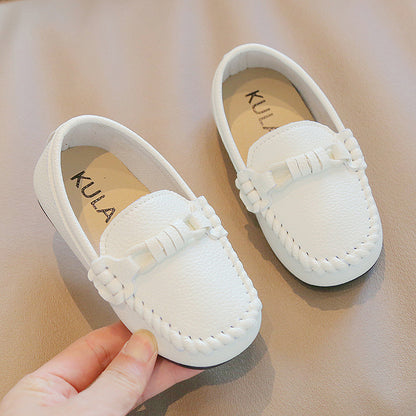 Korean Style Casual Children Gommino Soft Bottom Slip On Baby Shoes Boys' Leather Shoes Slip-on