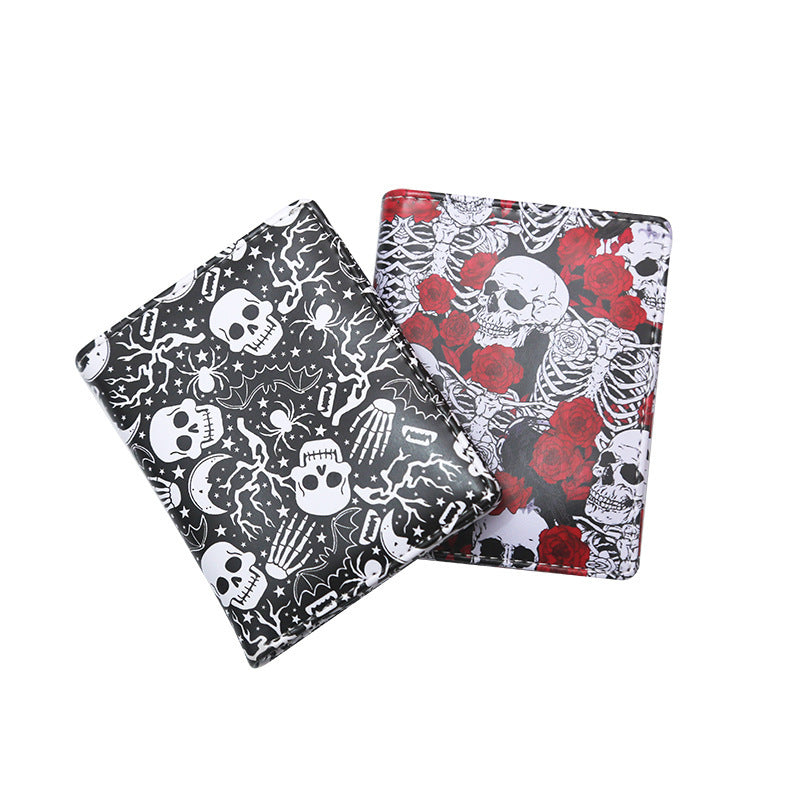 Vintage Skull Print Women's Zipper Wallet